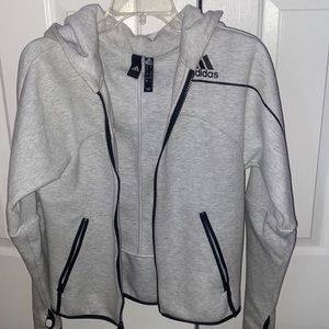 light grey adidas track jacket